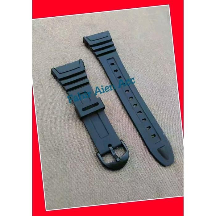 Tali Jam W96H Buckle Hitam Rubber Strap Ori Original Asli