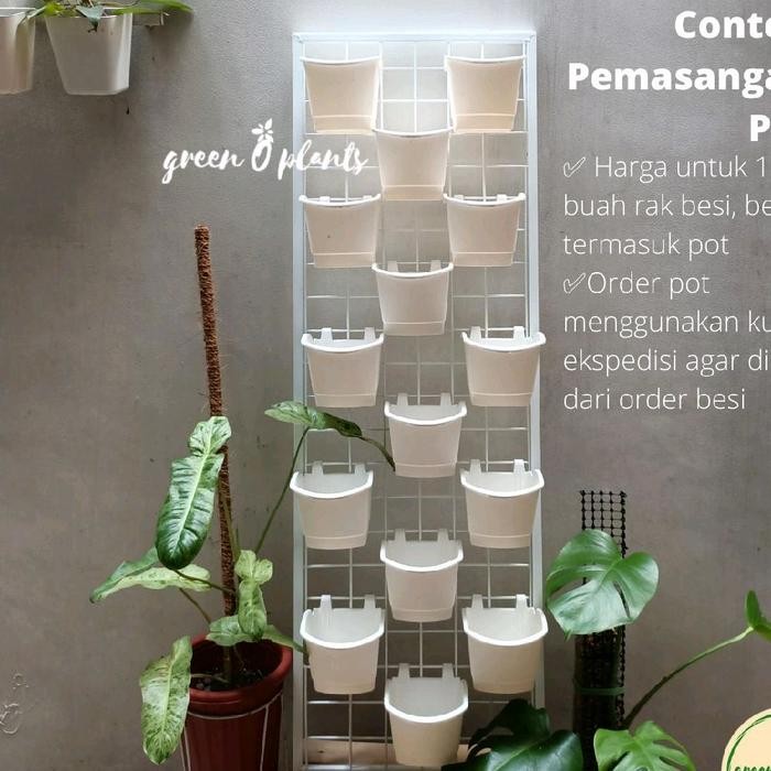 Rak Besi Tanaman Dinding Vertikal Vertical Garden 120cm x 40cm Putih