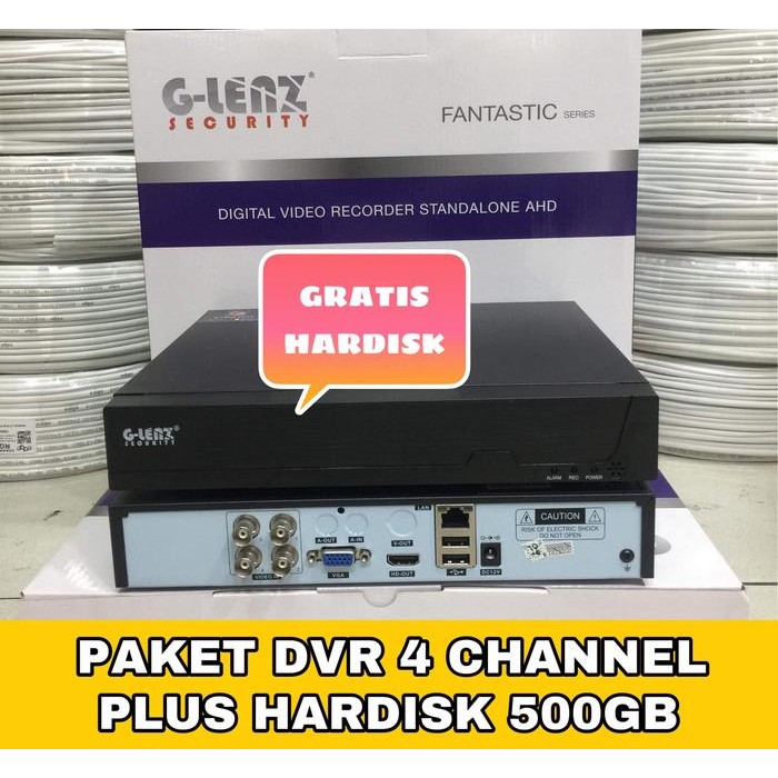 Paket DVR 4 Channel Glenz 5MP + Hardisk 500GB