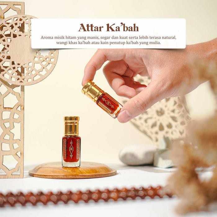 (Free Gelang) Parfum sholat ATTAR KA'BAH non alkohol / Parfum Arabian Aroma Kain Kiswah Perfume