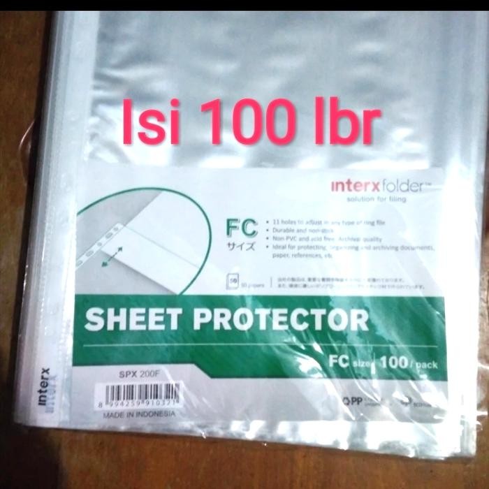 

Khusus Gosend! Pp Pocket/ Sheet Protector Inter X F4 100 Lbr Spx 200F