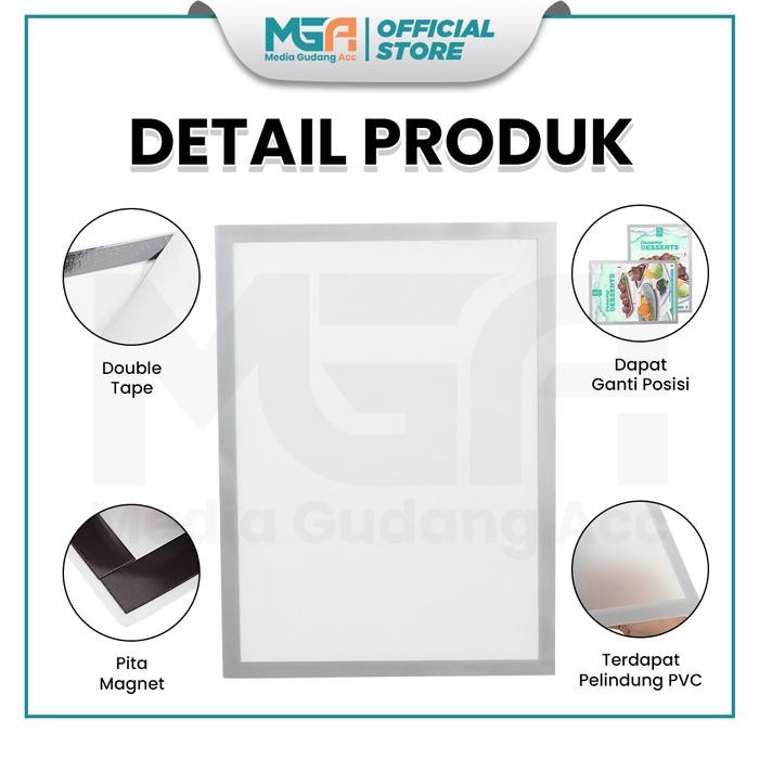 

Frame Poster Magnet A3 A4 A5 - Tempat Poster Magnet Display Dinding Original