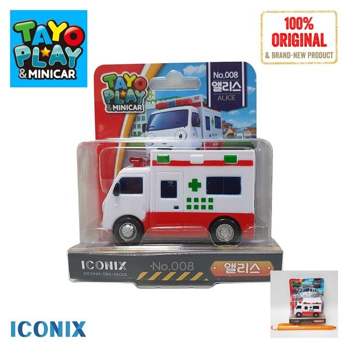ICONIX TAYO THE LITTLE BUS PLAY MINICAR ALICE AMBULANCE KOREAN TOYS
