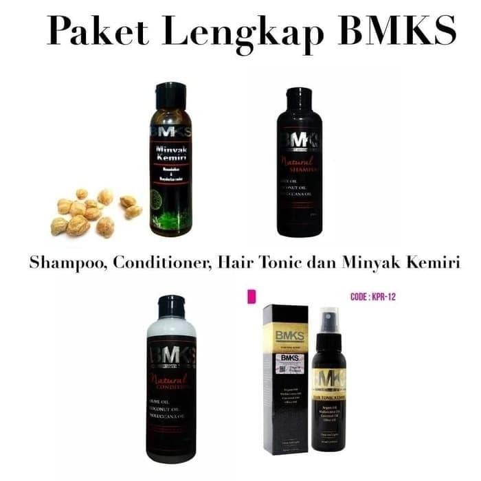BMKS PAKET 4IN1 SHAMPO- CONDITIONER - MINYAK KEMIRI - HAIR TONIC BPOM