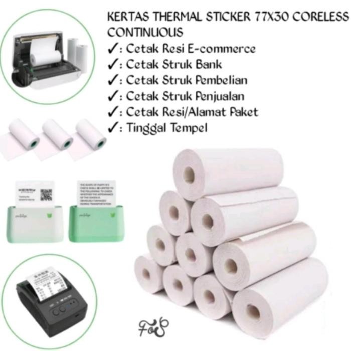 

Kertas thermal stiker label 77x30