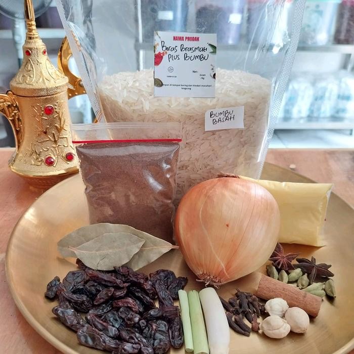 

Pilihan- Paket Beras Basmati 1 Kg Plus Bumbu Siap Masak Kebuli Briyani Kabsah Dll