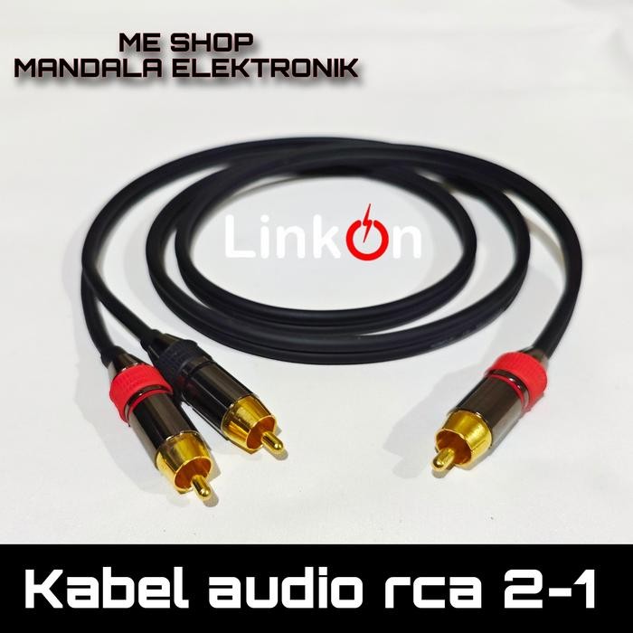 kabel audio rca cabang 2 rca male to 1 rca male 2-1 kabel subwoofer kabel jumper kabel original