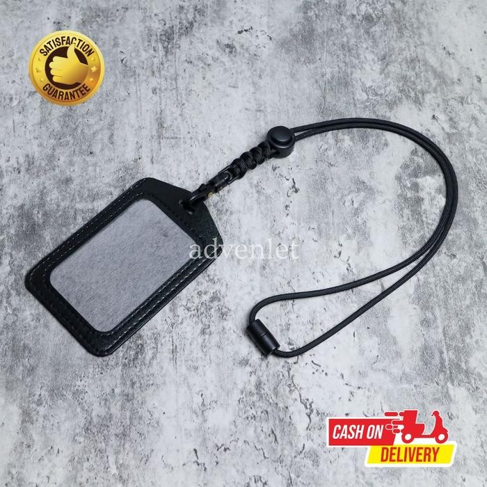 

jjm - Lanyard Id Card Kulit Sintetis Gantungan Name Tag Tali Paracord 550