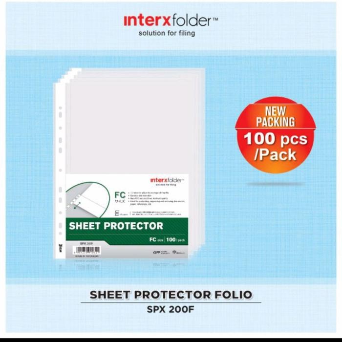 

jjm - sheet protector Folio FC isi 100 lembar / plastik pp pocket inter x