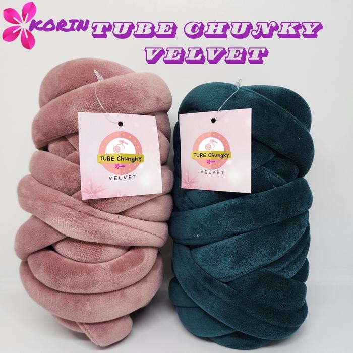 Pilihan- Benang Rajut Tube Chunky Velvet / Chunky Yarn / Bludru /Chunky Cotton Yarn Knit /