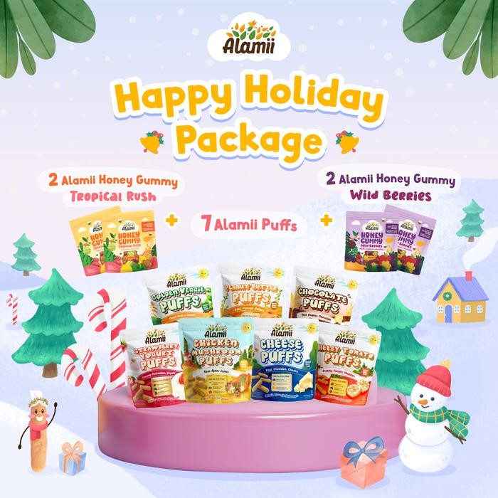 

Alamii - Happy Holiday Package Snack Puffs Gummy Cemilan