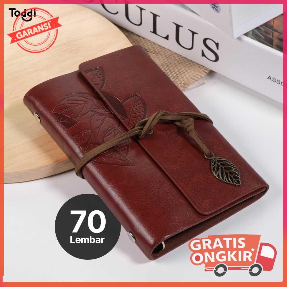 

Buku Catatan Binder Kulit Retro Leaf Kertas B7 - BSD666