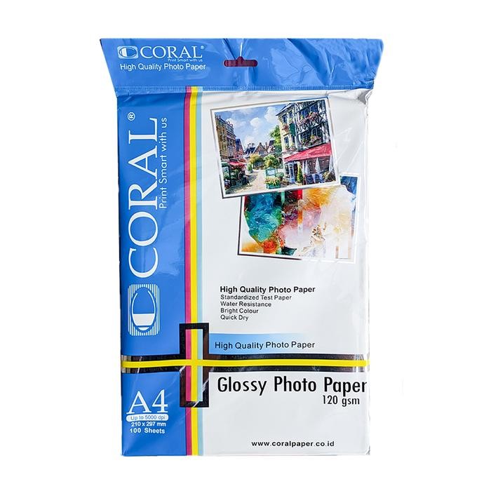 

Pilihan- Coral Glossy Photo Paper A4 120 Gsm 100 Lbr / Kertas Foto Brosur