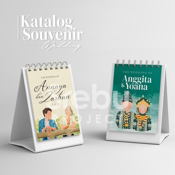 

Pilihan- (Isi 57 Pcs) Souvenir Kalender Duduk Mini 2026 Souvenir Pernikahan Putih Plastik Note