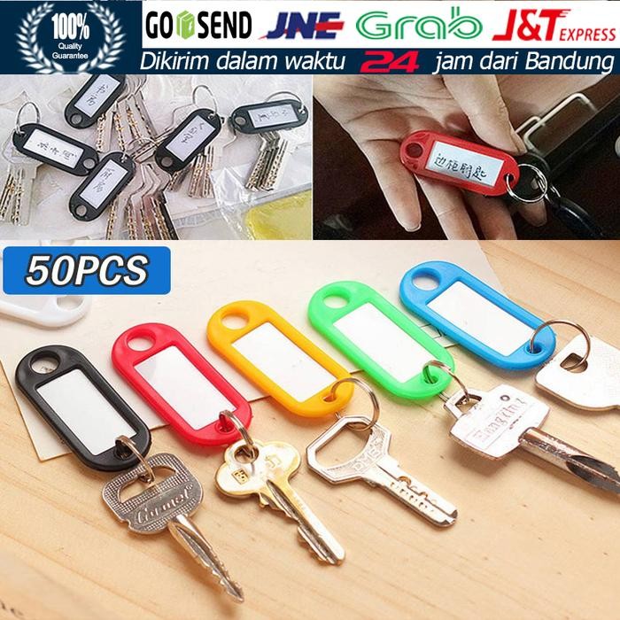 

Pilihan- 50Pc Gantungan Kunci Loker Label Nama Tag Key Ring Label Plastik