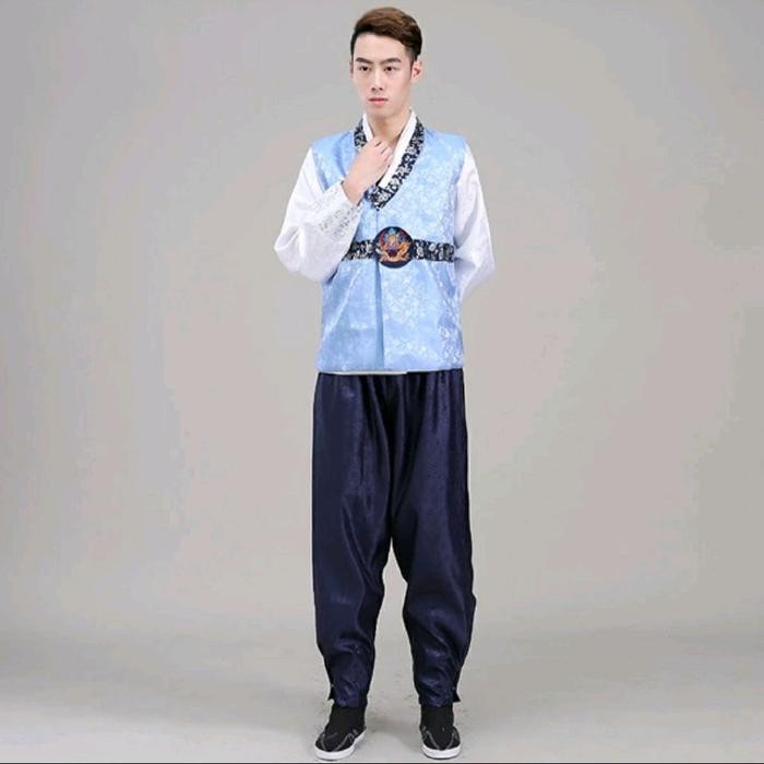 Korean Hanbok Adult Man Pakaian Tradisional Korea Hanbok Dewasa Pria Short Style