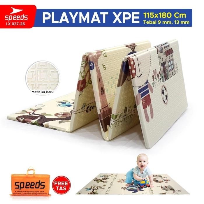 Speeds 115X180Cm 8Mm Karpet Lipat Playmat Bayi Karpet Bayi Matras Bayi Tikar Lipat 027