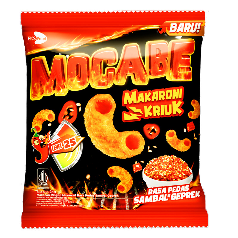 

Mocabe Makaroni Sambal Geprek Level 25 25G