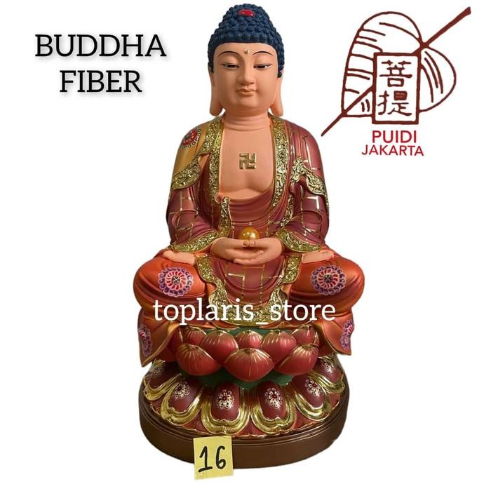 Patung Buddha Duduk 16In Fiber