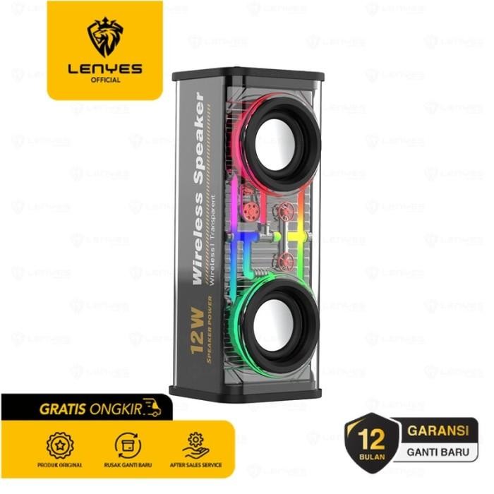 Speaker LENYES S220 12W Mini Transparan Wireless Speaker Bluetooth