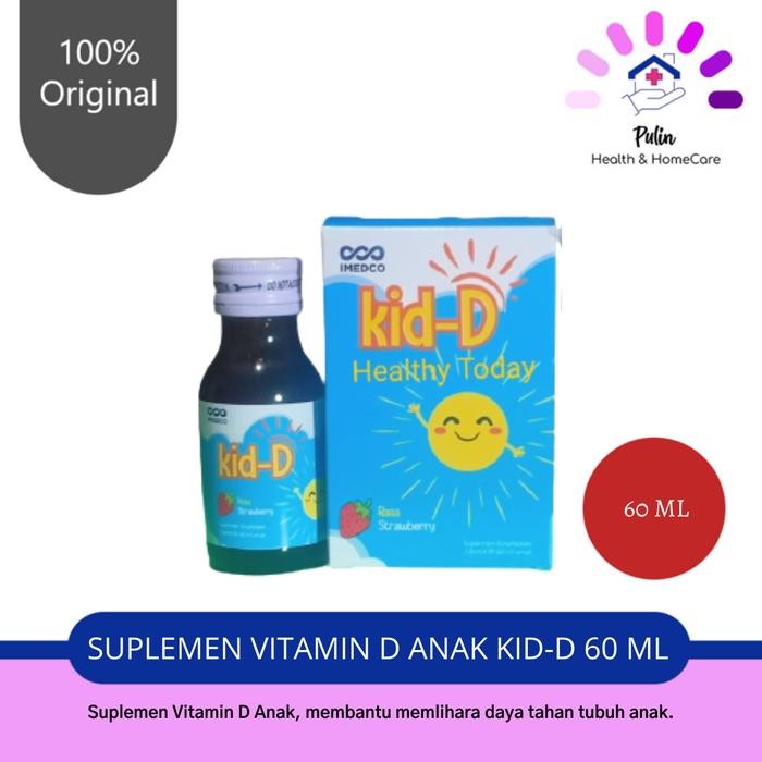 Kid-D Suplemen Vitamin D3 Anak 60 ml Syrup Rasa Strawberry / Vitamin D