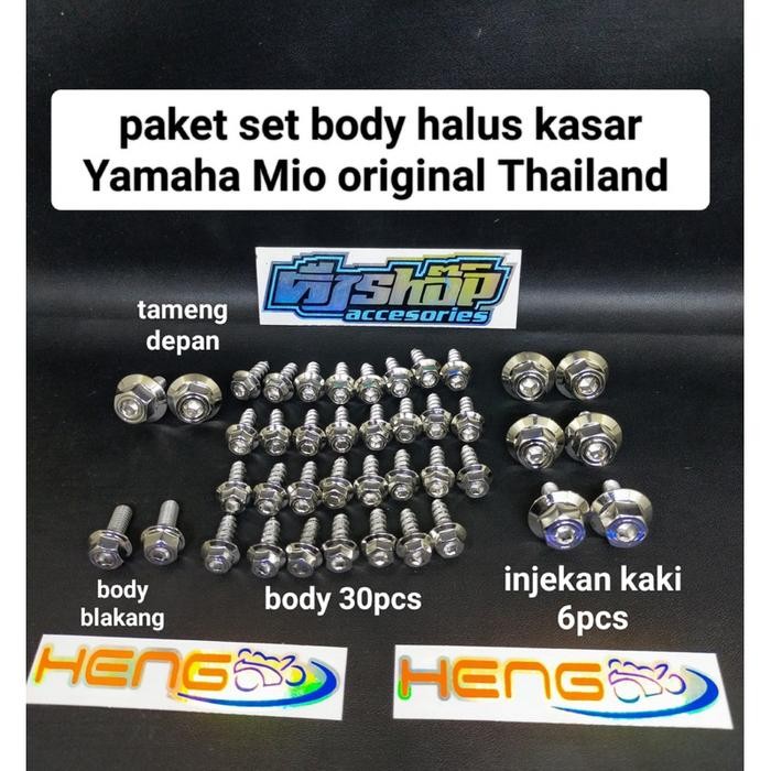ASLI set baut probolt body yamaha mio sporty smile stainless 2kunci isi 40 READY STOCK