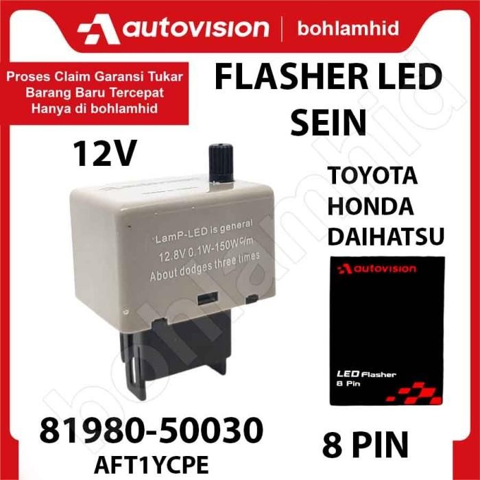 Termurah Flasher Sein Led Relay Autovision 8 Pin Toyota Honda Daihatsu Resistor