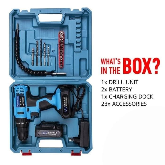 Bor Baterai Cordless lmpact Drill 18V / Bor Tangan torque baterai Benz werkz
