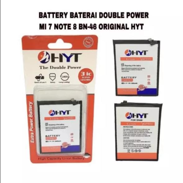 BATTERY BATERAI BATRE DOUBLE POWER XIAOMI 7 NOTE 8 BN-46 BN46 ORIGINAL HYT