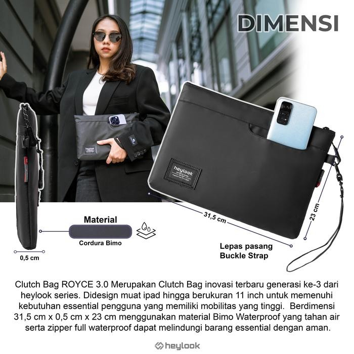 Eiger Wallets - Hand Bag Ipad Royce 3.0 Clutch Bag Pria Pouch Bag Wanita Waterproof