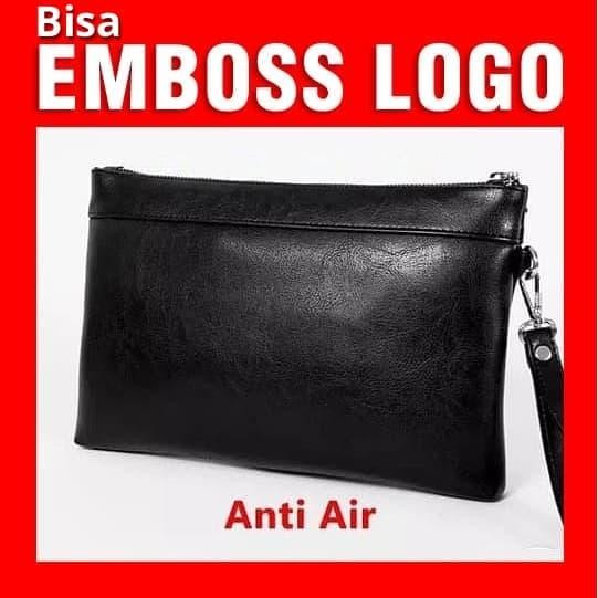 Eiger Wallets - Clutch Handbag Hand Bag Tas Pria Kulit - Coffee Double Flap