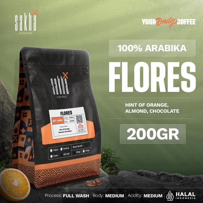 

Pilihan- Biji Kopi Bubuk Arabika Flores Arabica Coffee Bean Sakha Roaster 200Gr