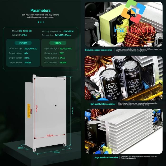 Switching Power Supply Ac/Dc Rd1500-68 & Rd1200-68 For Riden Ruideng Rd6024/Rd6018