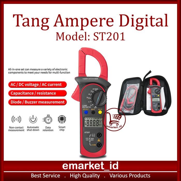 TERSEDIA TANG AMPERE DIGITAL ST201 CLAMP METER ST 201 AMPEREMETER AC DC