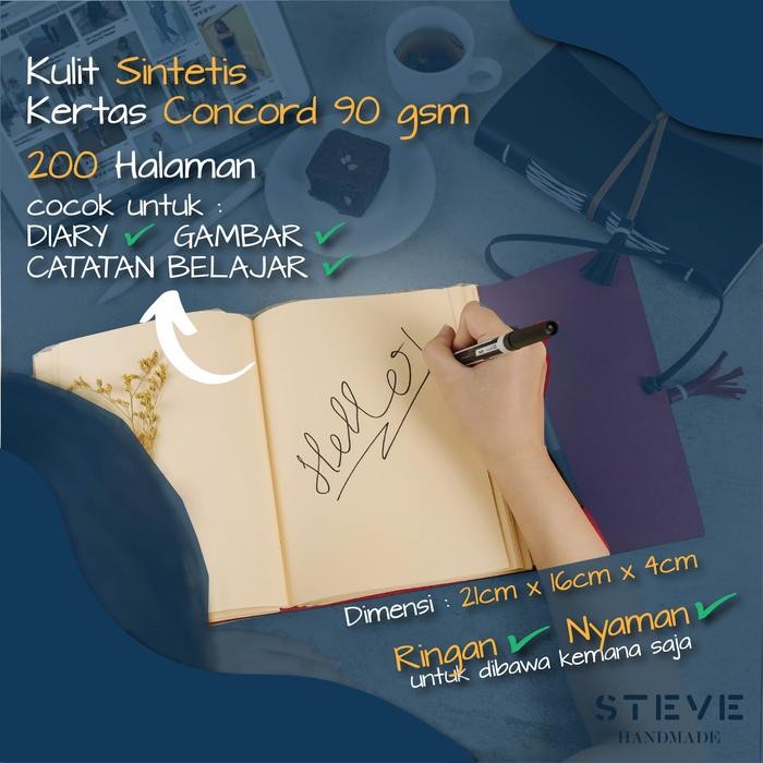 

Notebook Kulit Buku Tulis Catatan Free Custom Nama & Logo Nb0105 Steve