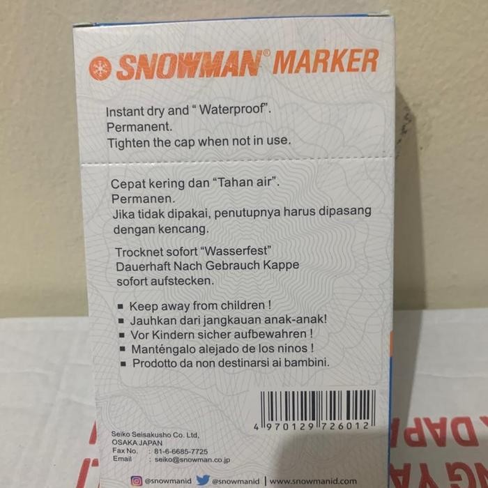 

Snowman Spidol White Board Marker Non Permanen Hitam Sepidol Papan Tulis