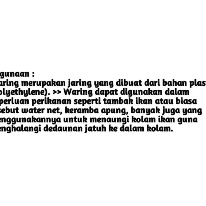 Waring TL Jangkar ( Waring Jaring ) Panjang 100 Meter