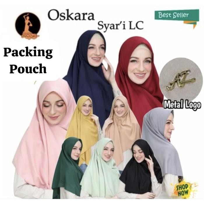 Azara Super Fashion Jilbab syar i Polos 130x130 Oscara Syar'i LC Laser Cut metal logo kemasan pouch