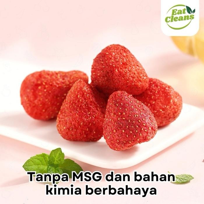

Eat Cleans Snack Buah Strawberry Kering Dried Strawberry Cemilan Sehat Diet Rendah Kalori 115gr