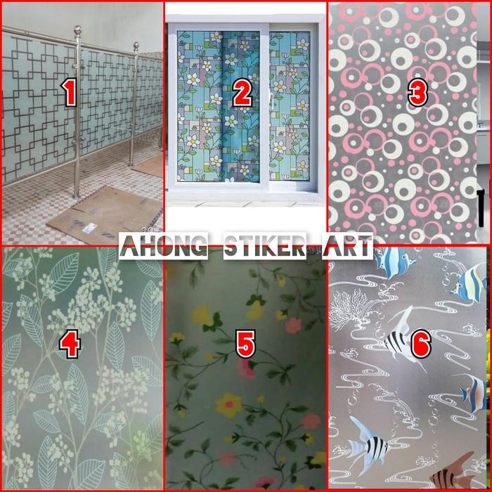 Pilihan- Sticker Kaca Motif/Sticker Kaca Kamar Mandi/Sticker Motif