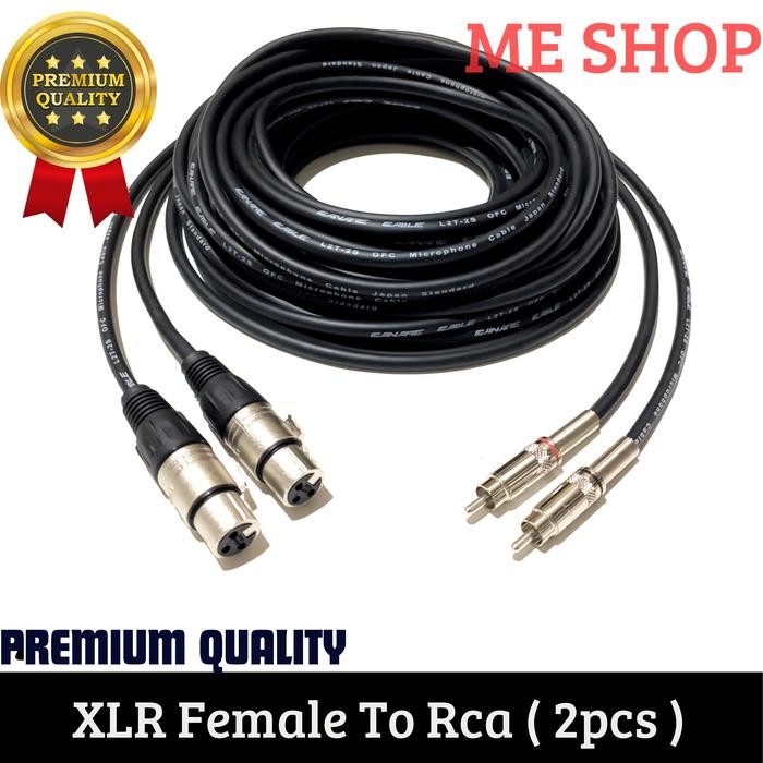 KABEL XLR FEMALE 3 PIN TO RCA MALE 1 SET CABLE MIXER AUDIO