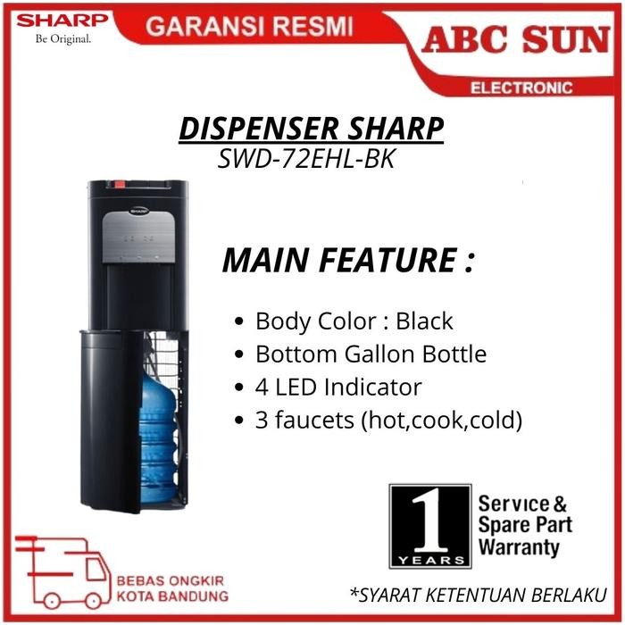 Pilihan- Dispenser Sharp Galon Bawah Swd72Ehl Bk Swd72 Swd-72Ehl-Bk