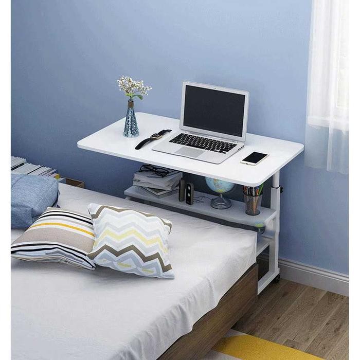 Meja Laptop Adjustable Portable Laptop Desk Tiga Tingkat 3 Rak Roda