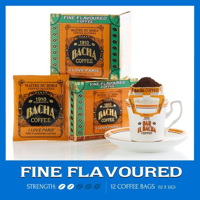 

Bacha Coffee I Love Paris Fine Flavoured, 100% Arabica Beans, Medium Roast, x12 Individually Wrapped