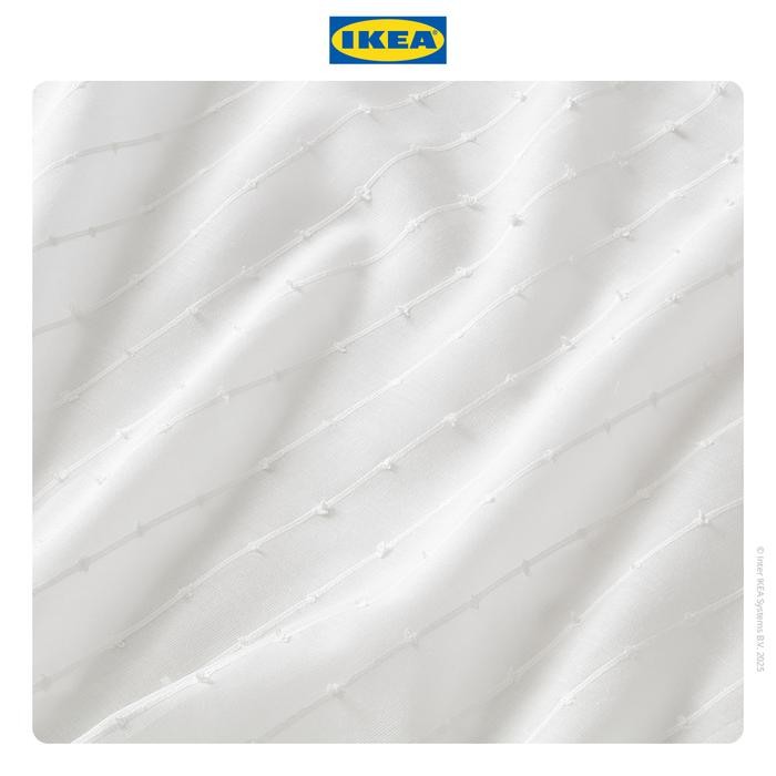 IKEA MATILDA GORDEN TIPIS 1 PASANG DENGAN TAB ATAS / PUTIH 140X250CM KATUN
