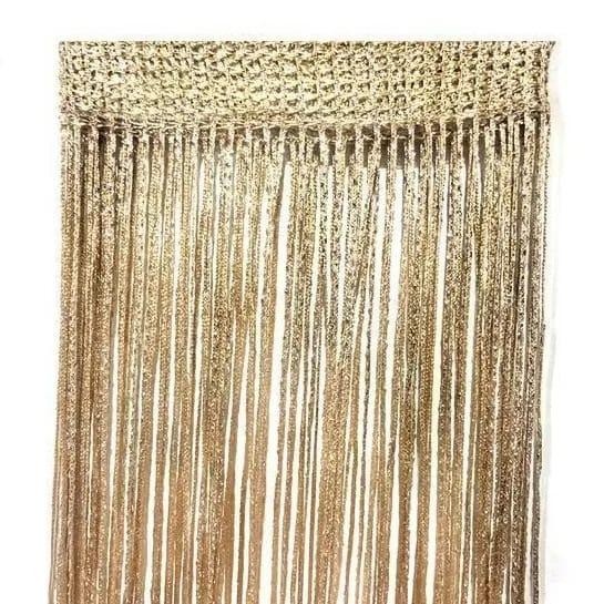 3X1 M TIRAI BENANG GLITTER PUTIH GOLD SILVER DEKORASI RUANGAN KAMAR JENDELA PINTU PEMBATAS RUANGAN