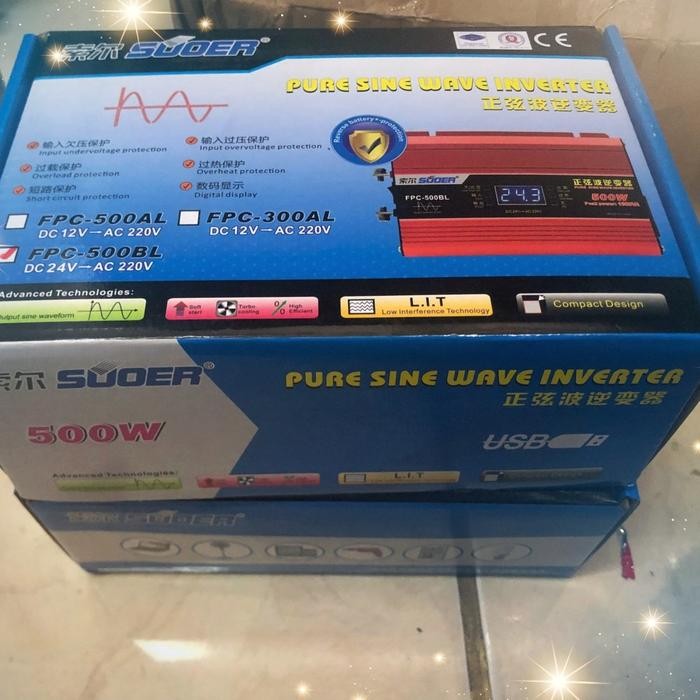 INVERTER PURE SINE WAVE 500 WATT SOUER 12VOLT