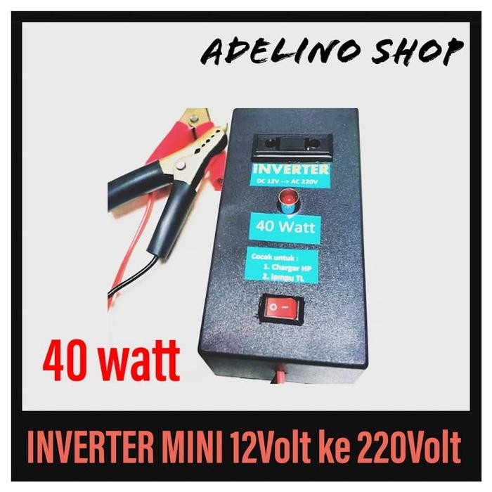 INVERTER MINI 40 WATT DC 12VOLT KE AC 220VOLT