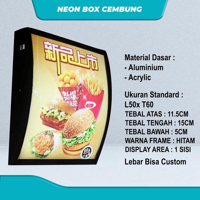 Neon LED Box Menu Restaurant