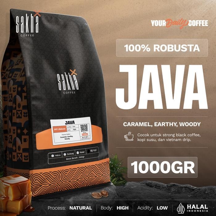 

Biji Kopi Bubuk Robusta Java Origin Coffee Beans 1 Kg Sakha Roastery